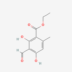 molecular formula C11H12O5 B3052206 3-甲酰基-2,4-二羟基-6-甲基苯甲酸乙酯 CAS No. 39503-14-5