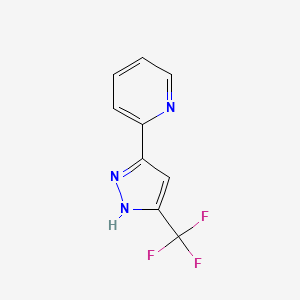 molecular formula C9H6F3N3 B3052237 2-(5-(三氟甲基)-1H-吡唑-3-基)吡啶 CAS No. 3974-71-8