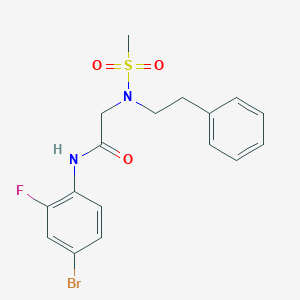 N-(4-bromo-2-fluorophenyl)-2-[(methylsulfonyl)(2-phenylethyl)amino]acetamide