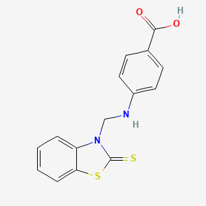 Benzoic acid, 4-[[(2-thioxo-3(2h)-benzothiazolyl)methyl]amino]-