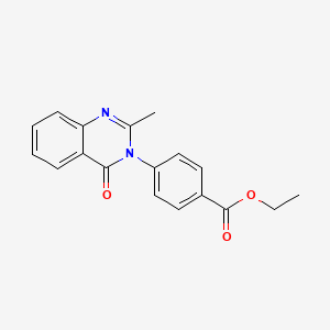 molecular formula C18H16N2O3 B3052286 ethyl 4-(2-methyl-4-oxoquinazolin-3(4H)-yl)benzoate CAS No. 4005-02-1