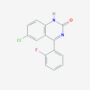 molecular formula C14H8ClFN2O B3052288 6-chloro-4-(2-fluorophenyl)quinazolin-2(1H)-one CAS No. 40069-75-8