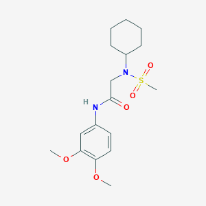 molecular formula C17H26N2O5S B305229 2-[cyclohexyl(methylsulfonyl)amino]-N-(3,4-dimethoxyphenyl)acetamide 
