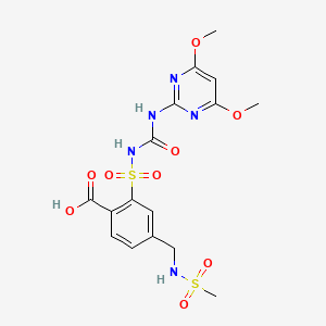 molecular formula C16H19N5O9S2 B3052292 Mesosulfuron CAS No. 400852-66-6