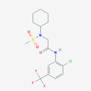 molecular formula C16H20ClF3N2O3S B305230 N-[2-chloro-5-(trifluoromethyl)phenyl]-2-[cyclohexyl(methylsulfonyl)amino]acetamide 
