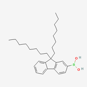 molecular formula C29H43BO2 B3052316 2-Dihydroxyboranyl-9,9-dioctylfluorene CAS No. 402790-30-1
