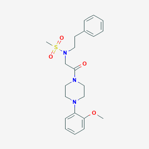 molecular formula C22H29N3O4S B305232 N-{2-[4-(2-methoxyphenyl)piperazin-1-yl]-2-oxoethyl}-N-(2-phenylethyl)methanesulfonamide 