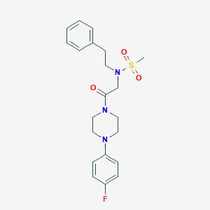 molecular formula C21H26FN3O3S B305233 N-{2-[4-(4-fluorophenyl)-1-piperazinyl]-2-oxoethyl}-N-(2-phenylethyl)methanesulfonamide 
