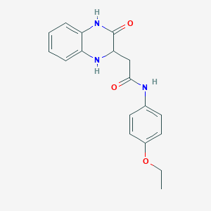 molecular formula C18H19N3O3 B3052330 N-(4-ethoxyphenyl)-2-(3-oxo-1,2,3,4-tetrahydroquinoxalin-2-yl)acetamide CAS No. 40375-94-8