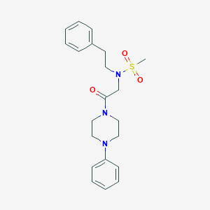 molecular formula C21H27N3O3S B305235 N-[2-oxo-2-(4-phenylpiperazin-1-yl)ethyl]-N-(2-phenylethyl)methanesulfonamide 