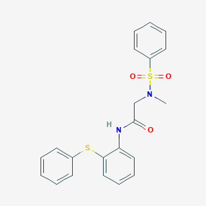 molecular formula C21H20N2O3S2 B305236 2-[methyl(phenylsulfonyl)amino]-N-[2-(phenylsulfanyl)phenyl]acetamide 