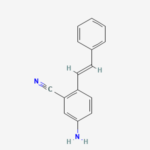 molecular formula C15H12N2 B3052440 2-Cyano-4-aminostilbene CAS No. 41427-34-3