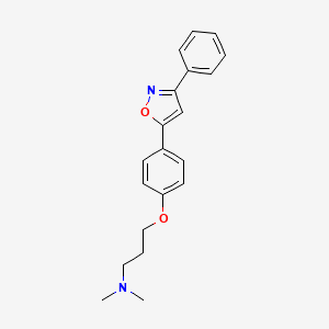 molecular formula C20H22N2O2 B3052457 1-Propanamine, N,N-dimethyl-3-[4-(3-phenyl-5-isoxazolyl)phenoxy]- CAS No. 415973-36-3