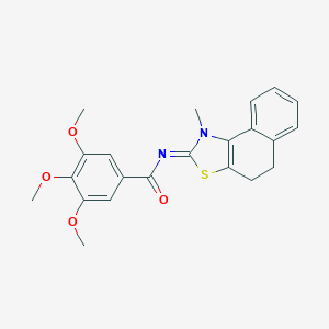 molecular formula C22H22N2O4S B305246 3,4,5-trimethoxy-N-(1-methyl-4,5-dihydronaphtho[1,2-d][1,3]thiazol-2(1H)-ylidene)benzamide 
