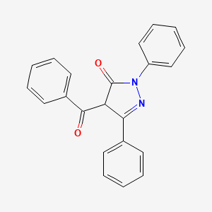 molecular formula C22H16N2O2 B3052480 4-benzoyl-2,5-diphenyl-4H-pyrazol-3-one CAS No. 41836-32-2