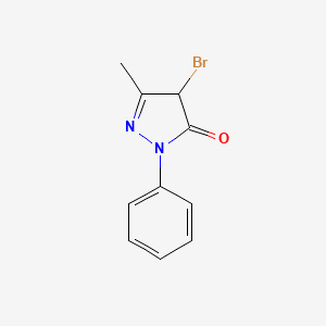 molecular formula C10H9BrN2O B3052494 4-bromo-5-methyl-2-phenyl-2,4-dihydro-3H-pyrazol-3-one CAS No. 41927-23-5