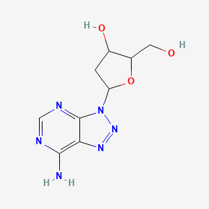 molecular formula C9H12N6O3 B3052546 5-(5-Amino-2,4,7,8,9-pentazabicyclo[4.3.0]nona-1,3,5,7-tetraen-9-yl)-2-(hydroxymethyl)oxolan-3-ol CAS No. 4229-57-6