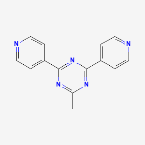 molecular formula C14H11N5 B3052580 2-Methyl-4,6-di(pyridin-4-yl)-1,3,5-triazine CAS No. 42518-09-2