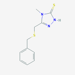 molecular formula C11H13N3S2 B305259 5-[(benzylsulfanyl)methyl]-4-methyl-4H-1,2,4-triazole-3-thiol 