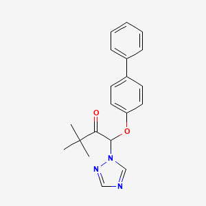 molecular formula C20H21N3O2 B3052646 1-([1,1'-Biphenyl]-4-yloxy)-3,3-dimethyl-1-(1H-1,2,4-triazol-1-YL)butan-2-one CAS No. 43121-37-5