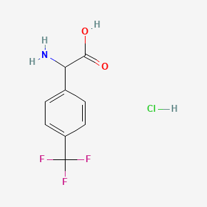 molecular formula C9H9ClF3NO2 B3052658 2-Amino-2-(4-(trifluoromethyl)phenyl)acetic acid hydrochloride CAS No. 433292-05-8