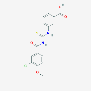 molecular formula C17H15ClN2O4S B3052660 3-({[(3-Chloro-4-ethoxyphenyl)carbonyl]carbamothioyl}amino)benzoic acid CAS No. 433691-61-3