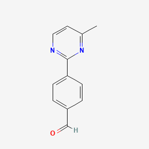 molecular formula C12H10N2O B3052662 4-(4-甲基嘧啶-2-基)苯甲醛 CAS No. 433920-95-7