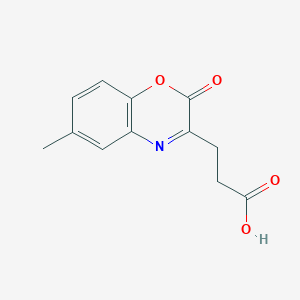 molecular formula C12H11NO4 B3052684 3-(6-甲基-2-氧代-2H-苯并[1,4]恶嗪-3-基)-丙酸 CAS No. 436088-81-2