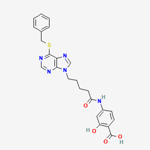 4-({5-[6-(Benzylsulfanyl)-9h-purin-9-yl]pentanoyl}amino)-2-hydroxybenzoic acid