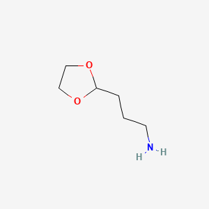 molecular formula C6H13NO2 B3052702 1,3-Dioxolane-2-propylamine CAS No. 4388-60-7