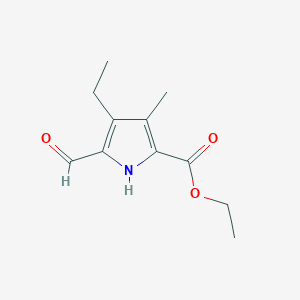 molecular formula C11H15NO3 B3052705 ethyl 4-ethyl-5-formyl-3-methyl-1H-pyrrole-2-carboxylate CAS No. 4391-87-1