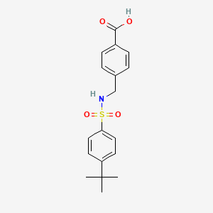 molecular formula C18H21NO4S B3052713 4-({[(4-Tert-butylphenyl)sulfonyl]amino}methyl)benzoic acid CAS No. 440350-92-5