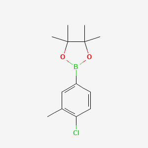molecular formula C13H18BClO2 B3052737 1,3,2-二氧杂硼环己烷，2-(4-氯-3-甲基苯基)-4,4,5,5-四甲基- CAS No. 445303-11-7