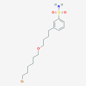 molecular formula C16H26BrNO3S B3052778 Benzenesulfonamide, 3-[4-[(6-bromohexyl)oxy]butyl]- CAS No. 452342-04-0