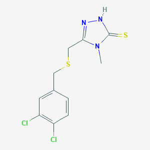 molecular formula C11H11Cl2N3S2 B305282 5-{[(3,4-dichlorobenzyl)sulfanyl]methyl}-4-methyl-4H-1,2,4-triazole-3-thiol 