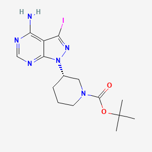 molecular formula C15H21IN6O2 B3052830 tert-butyl (S)-3-(4-Amino-3-iodo-1H-pyrazolo[3,4-d]pyrimidin-1-yl)piperidine-1-carboxylate CAS No. 461702-66-9