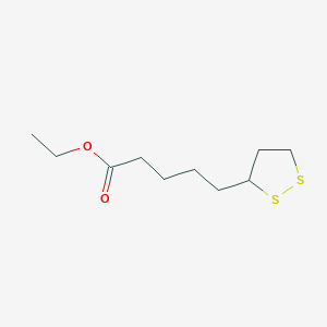 molecular formula C10H18O2S2 B3052840 Ethyl 5-(1,2-dithiolan-3-yl)pentanoate CAS No. 46353-61-1
