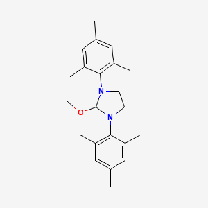 molecular formula C22H30N2O B3052845 Imidazolidine, 2-methoxy-1,3-bis(2,4,6-trimethylphenyl)- CAS No. 465543-01-5