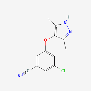 molecular formula C12H10ClN3O B3052879 Benzonitrile, 3-chloro-5-[(3,5-dimethyl-1H-pyrazol-4-yl)oxy]- CAS No. 473920-64-8