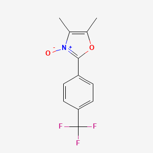 molecular formula C12H10F3NO2 B3052887 Oxazole, 4,5-dimethyl-2-[4-(trifluoromethyl)phenyl]-, 3-oxide CAS No. 475480-98-9