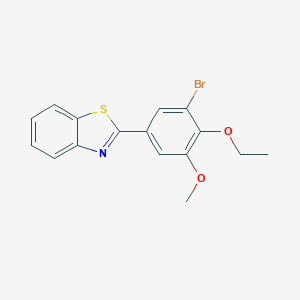 molecular formula C16H14BrNO2S B305289 2-(3-Bromo-4-ethoxy-5-methoxyphenyl)-1,3-benzothiazole 