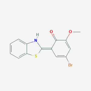 molecular formula C14H10BrNO2S B305290 (6E)-6-(3H-1,3-benzothiazol-2-ylidene)-4-bromo-2-methoxycyclohexa-2,4-dien-1-one 
