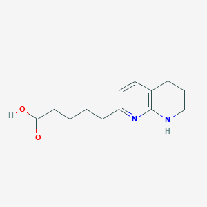 molecular formula C13H18N2O2 B3052903 5-(5,6,7,8-Tetrahydro-1,8-naphthyridin-2-yl)pentanoic acid CAS No. 478055-40-2