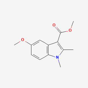 molecular formula C13H15NO3 B3052913 1H-Indole-3-carboxylic acid, 5-methoxy-1,2-dimethyl-, methyl ester CAS No. 480996-68-7