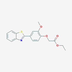 molecular formula C18H17NO4S B305292 Ethyl [4-(1,3-benzothiazol-2-yl)-2-methoxyphenoxy]acetate 