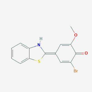 molecular formula C14H10BrNO2S B305293 (4Z)-4-(3H-1,3-benzothiazol-2-ylidene)-2-bromo-6-methoxycyclohexa-2,5-dien-1-one 