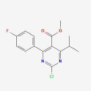 molecular formula C15H14ClFN2O2 B3052937 2-氯-4-(4-氟苯基)-6-异丙基嘧啶-5-甲酸甲酯 CAS No. 488798-38-5