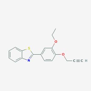 molecular formula C18H15NO2S B305296 2-[3-Ethoxy-4-(2-propynyloxy)phenyl]-1,3-benzothiazole 