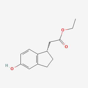 molecular formula C13H16O3 B3052972 Ethyl [(1S)-5-hydroxy-2,3-dihydro-1H-inden-1-yl]acetate CAS No. 496061-80-4