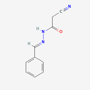 molecular formula C10H9N3O B3052986 Acetic acid, cyano-, benzylidenehydrazide CAS No. 4974-44-1